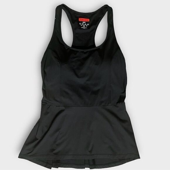 SPANX Peplum Shaper Tank Top Racer Back Top Black NWOT, Size: M - Picture 1 of 4